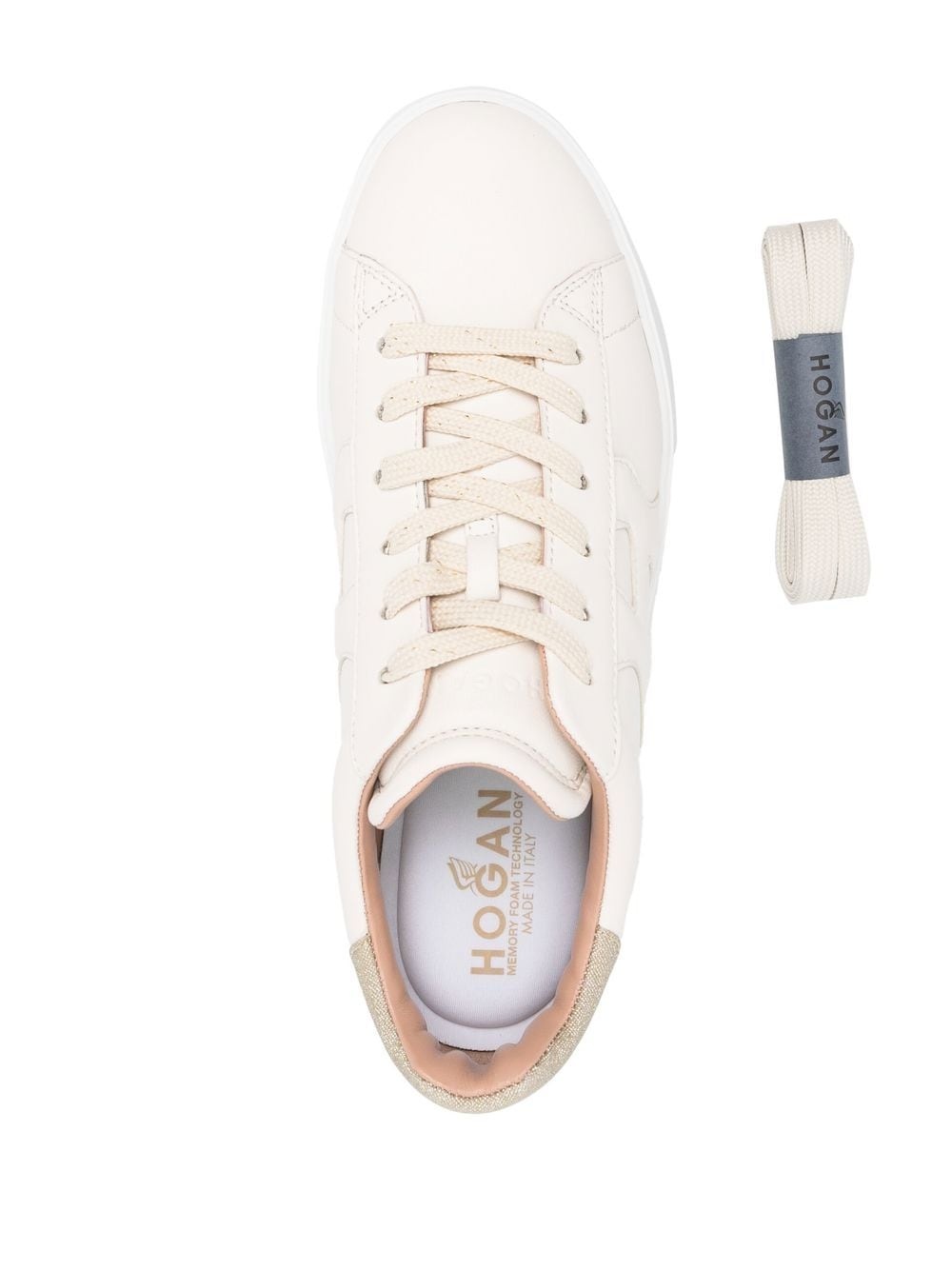 glitter-detail leather sneakers - 4