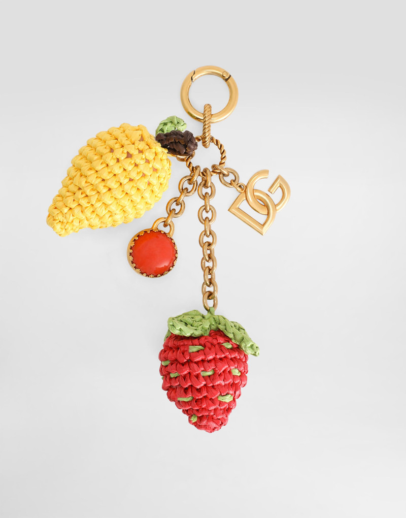 Metal and rafia keychain 1