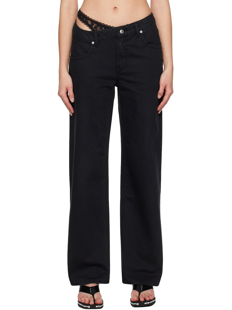 Black Pre-Styled Denim Jeans - 1