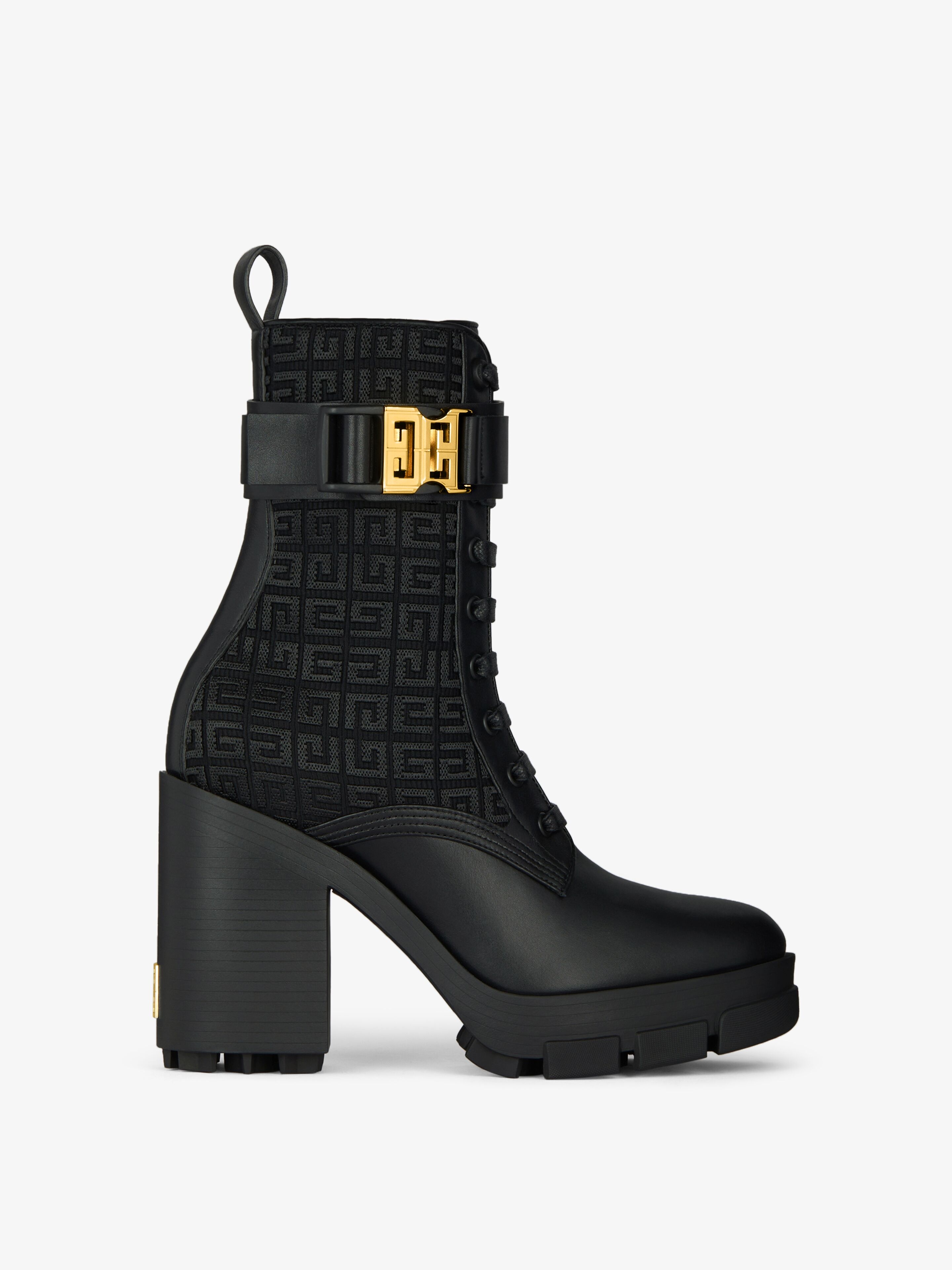 TERRA ANKLE BOOTS IN 4G EMBROIDERED CANVAS AND LEATHER - 1