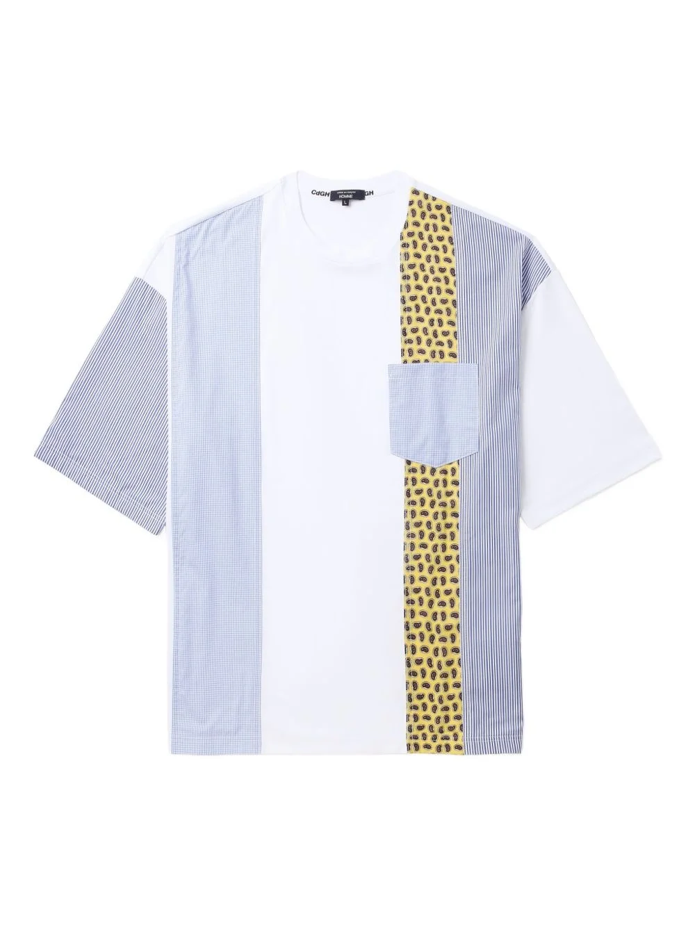 panelled paisley-print T-shirt - 1