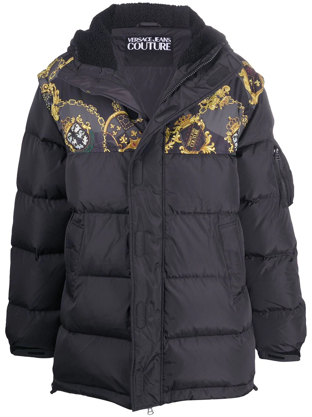 printed zip-up down jacket - 1