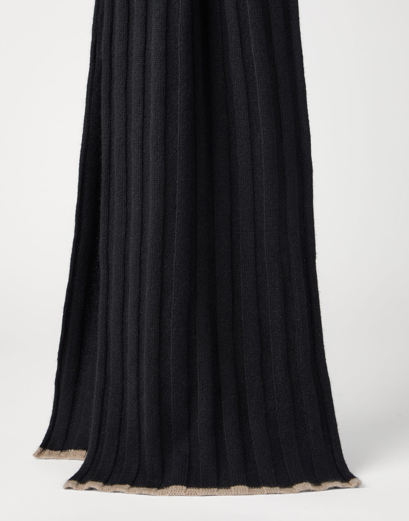 Cashmere rib knit scarf 1