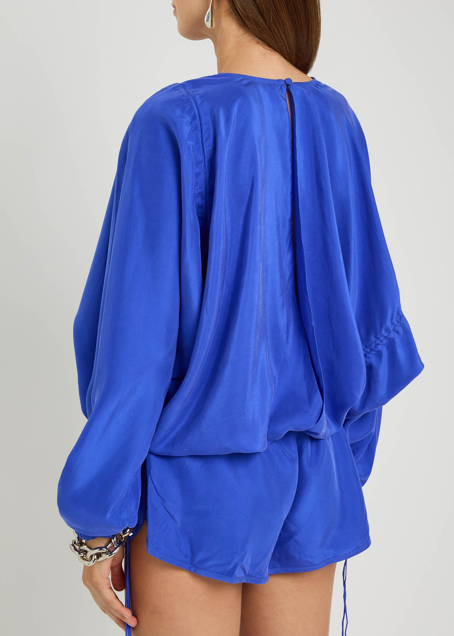 Christopher Esber Parachute Drawstring Brushed-silk Playsuit - 3