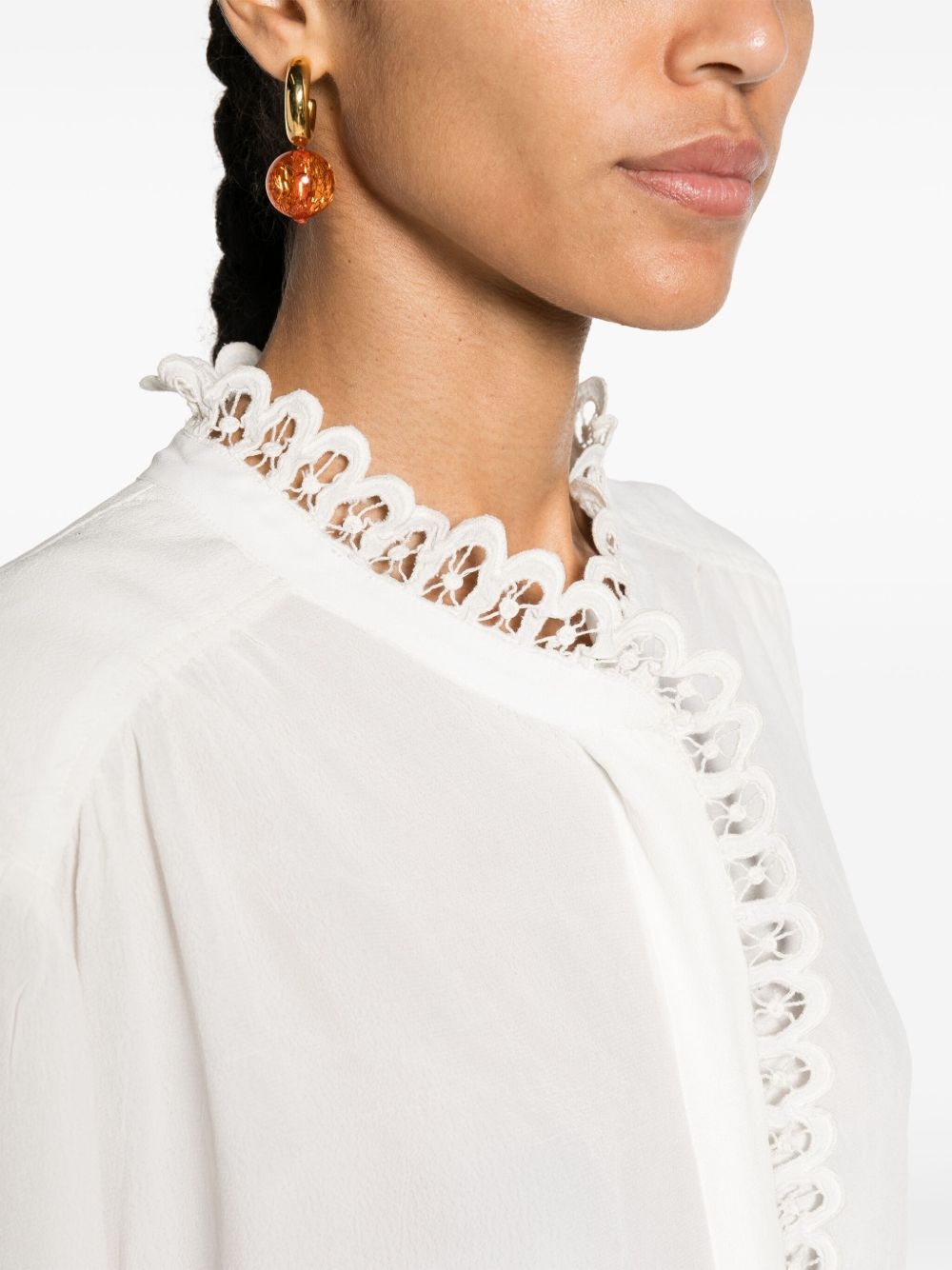 Estela broderie anglaise-trim shirt - 5
