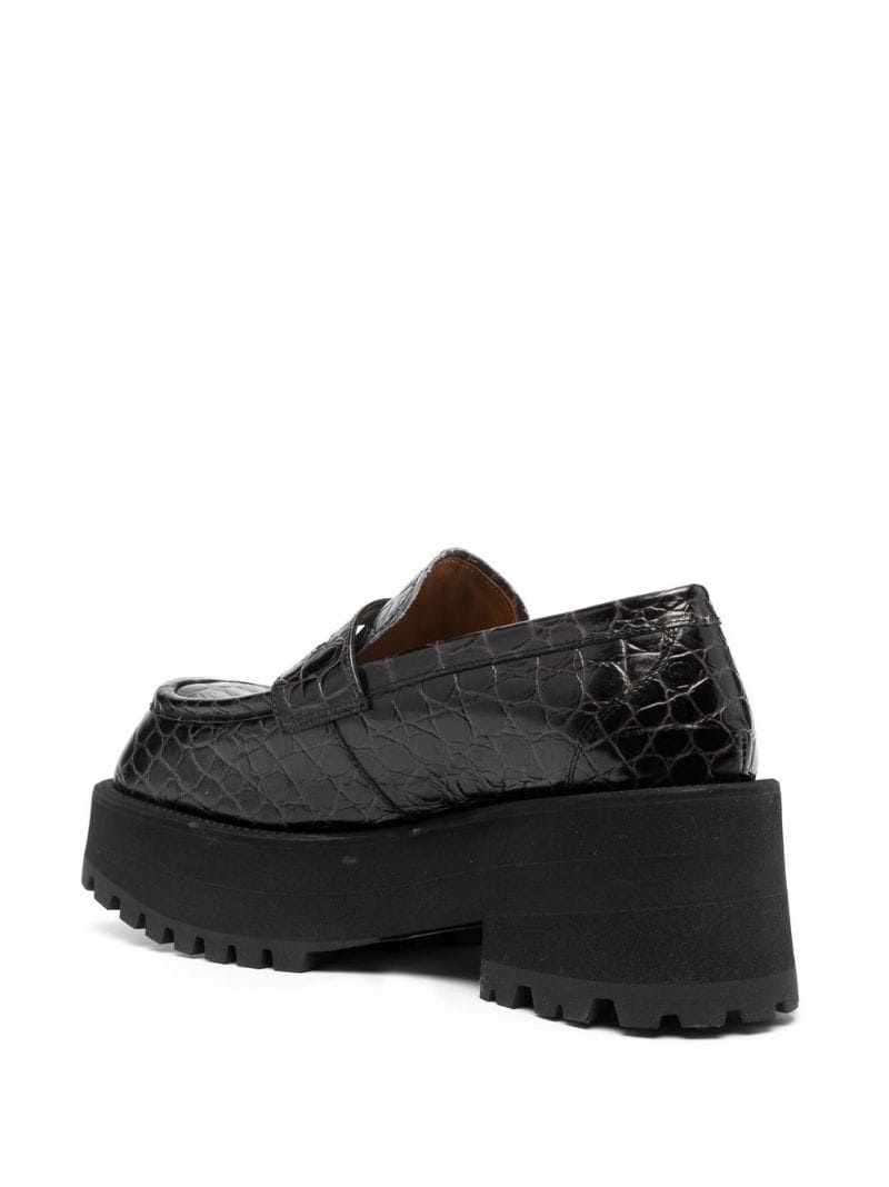 croco-embossed brogue shoes - 3