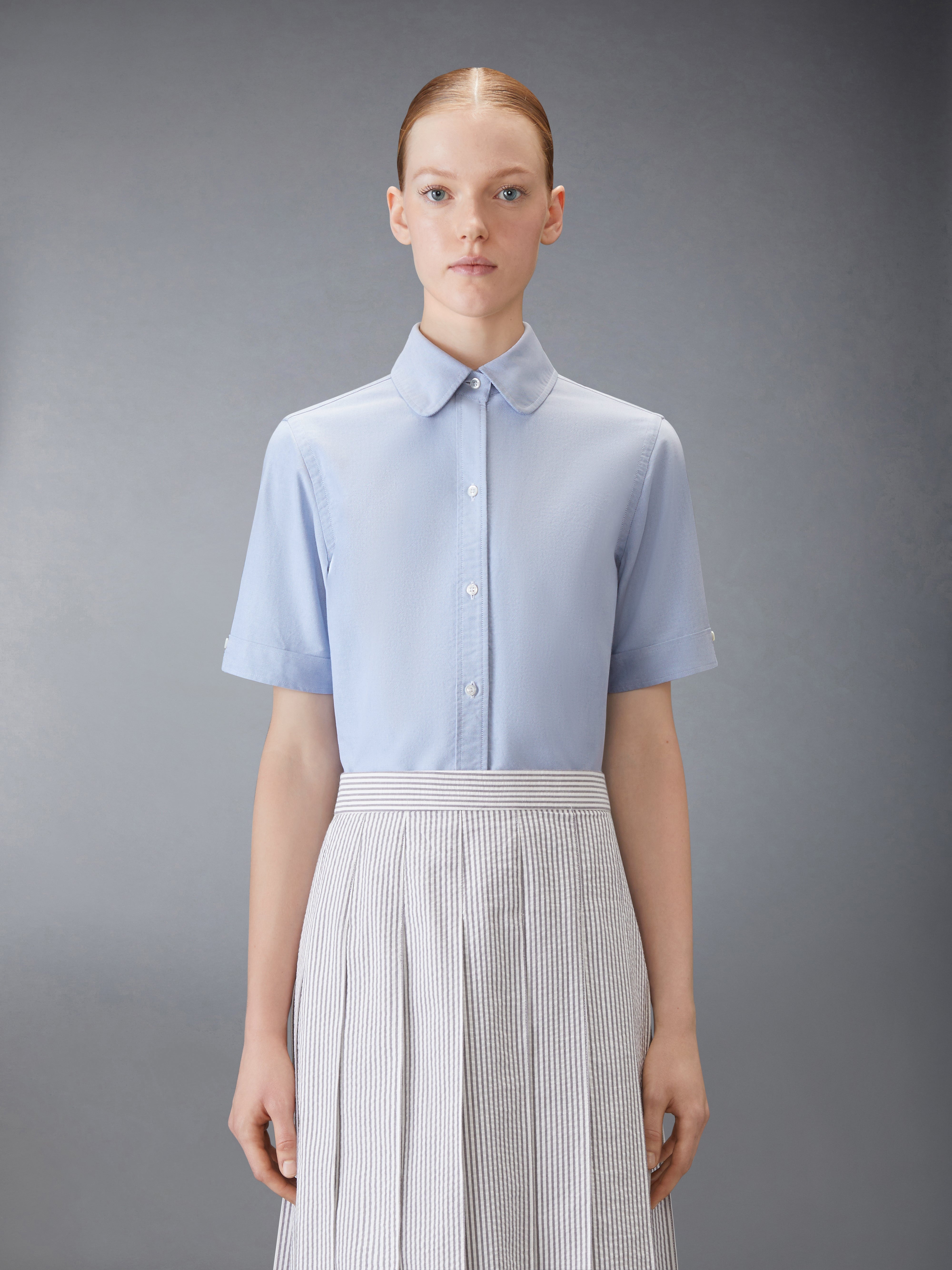 OXFORD ROUND COLLAR SHORT SLEEVE SHIRT - 2