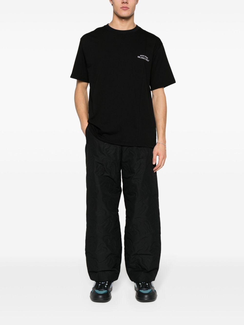 logo-embroidered cotton T-shirt - 2