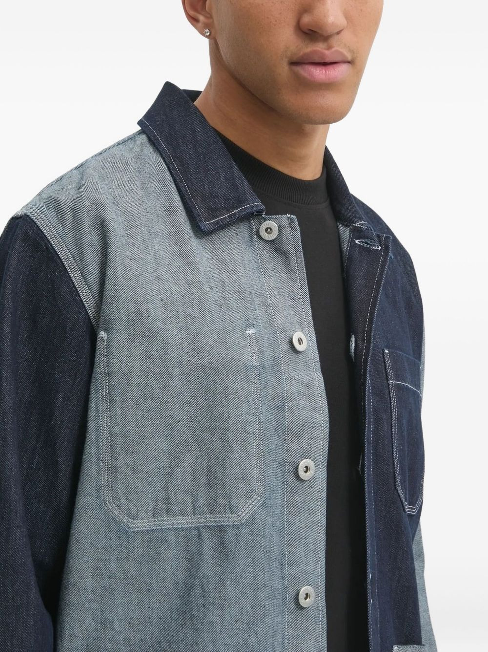 Eberse patchwork denim shirt - 3