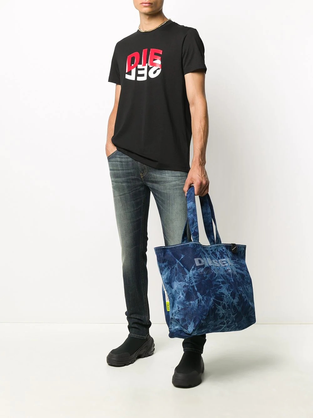 logo tie-dye shopper tote - 2