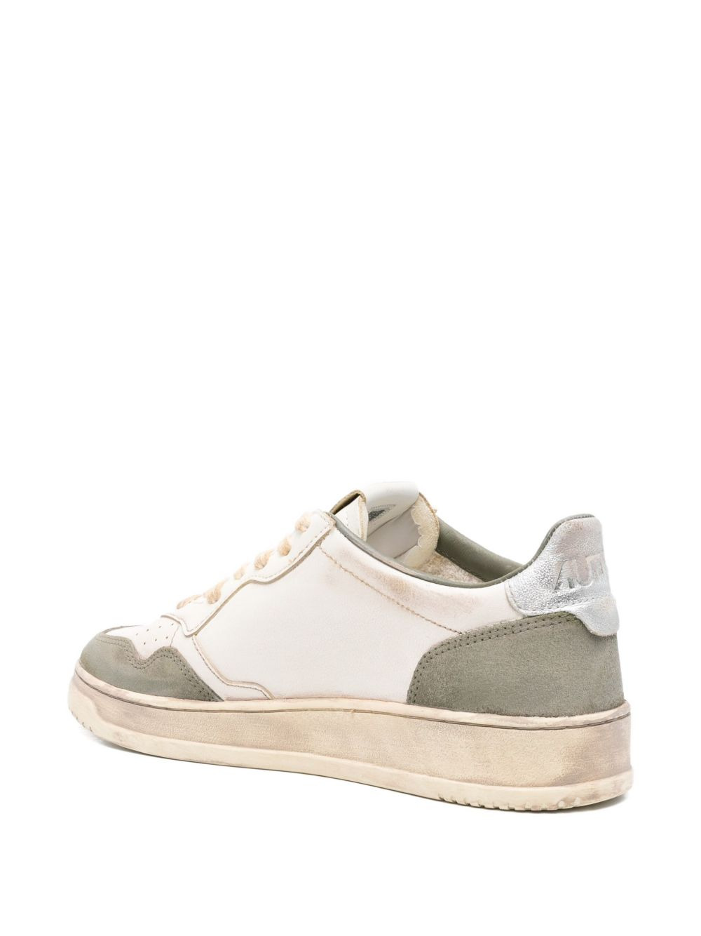 leather panelled sneakers - 3
