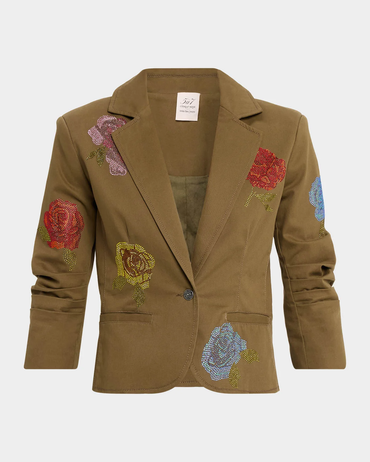 Cropped Heatset Roses Blazer - 1