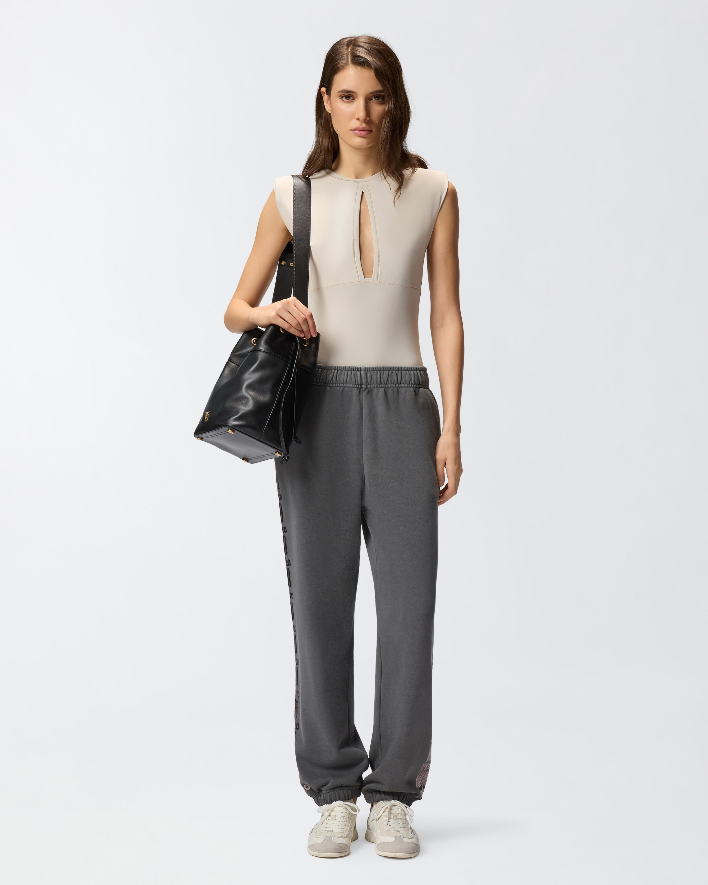 LAMINATED-PRINT FLEECE JOGGERS - 2