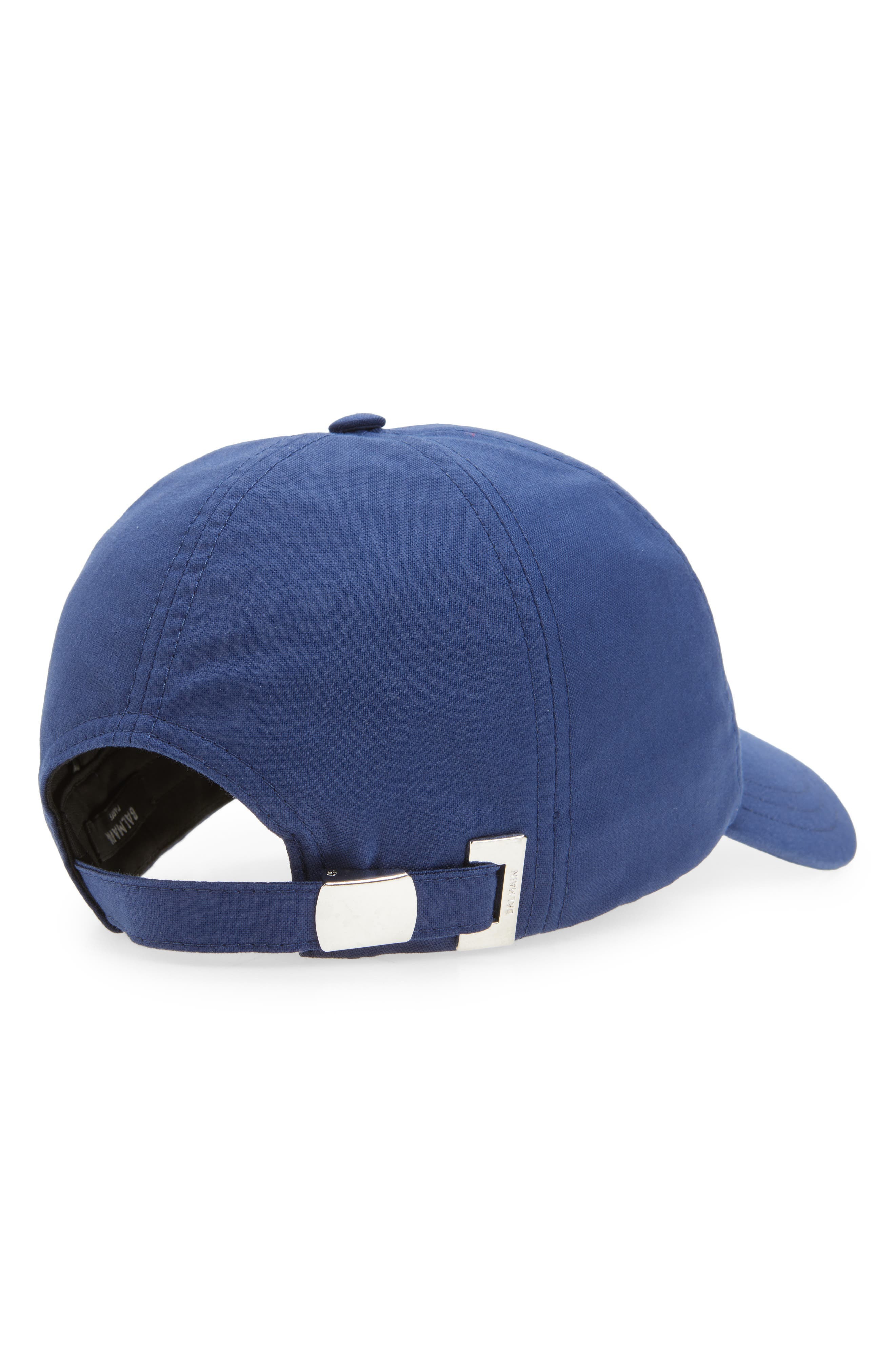 Balmain College Emblem Embroidered Adjustable Cotton Baseball Cap in Blue Multi at Nordstrom - 2