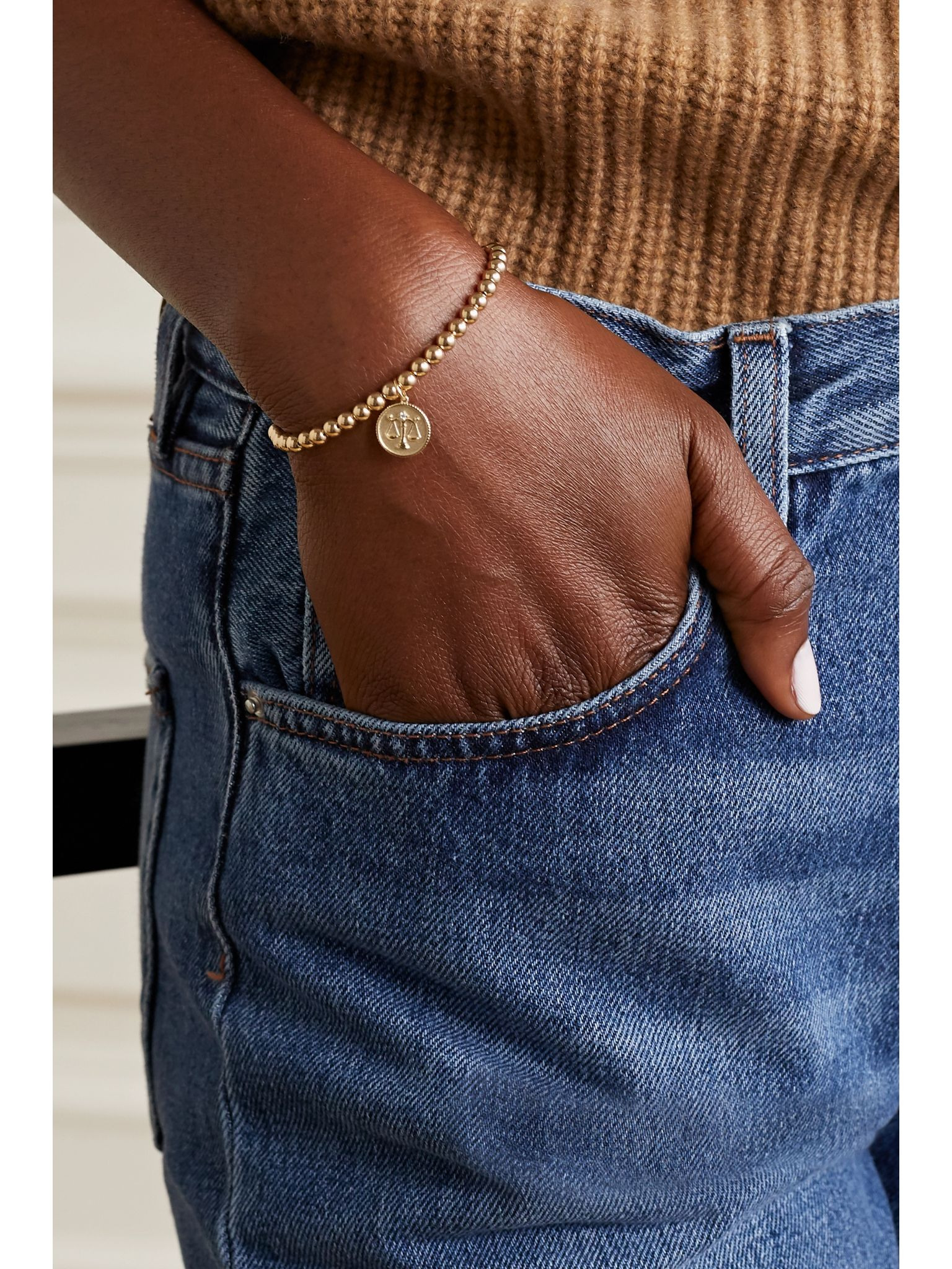 Libra 14-karat gold diamond bracelet Gold - 2