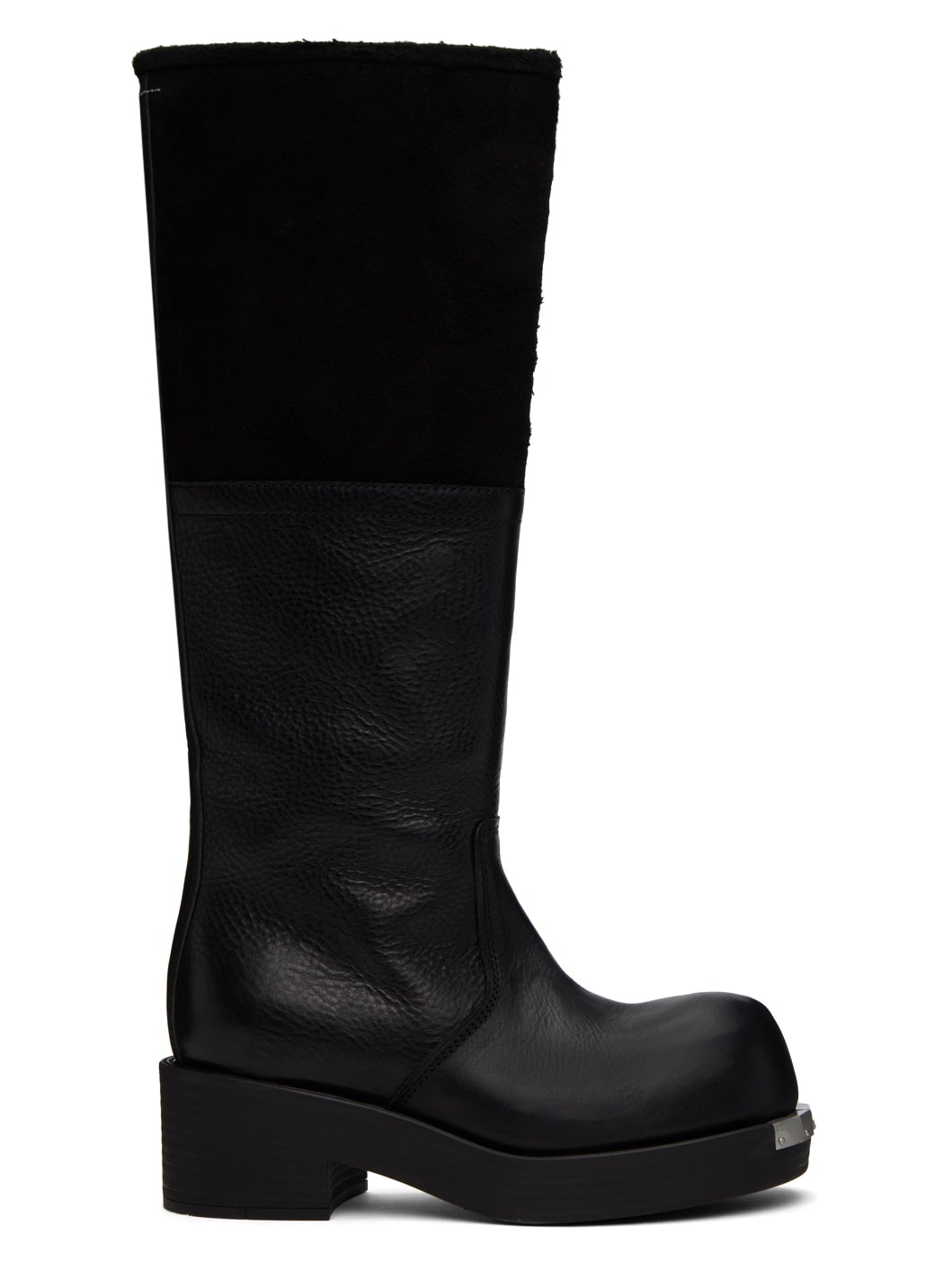 Black Biker Tall Boots - 1