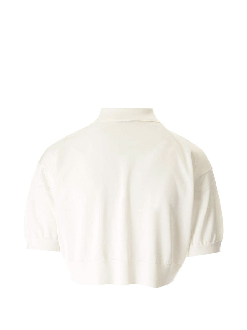 silk cropped polo shirt 6