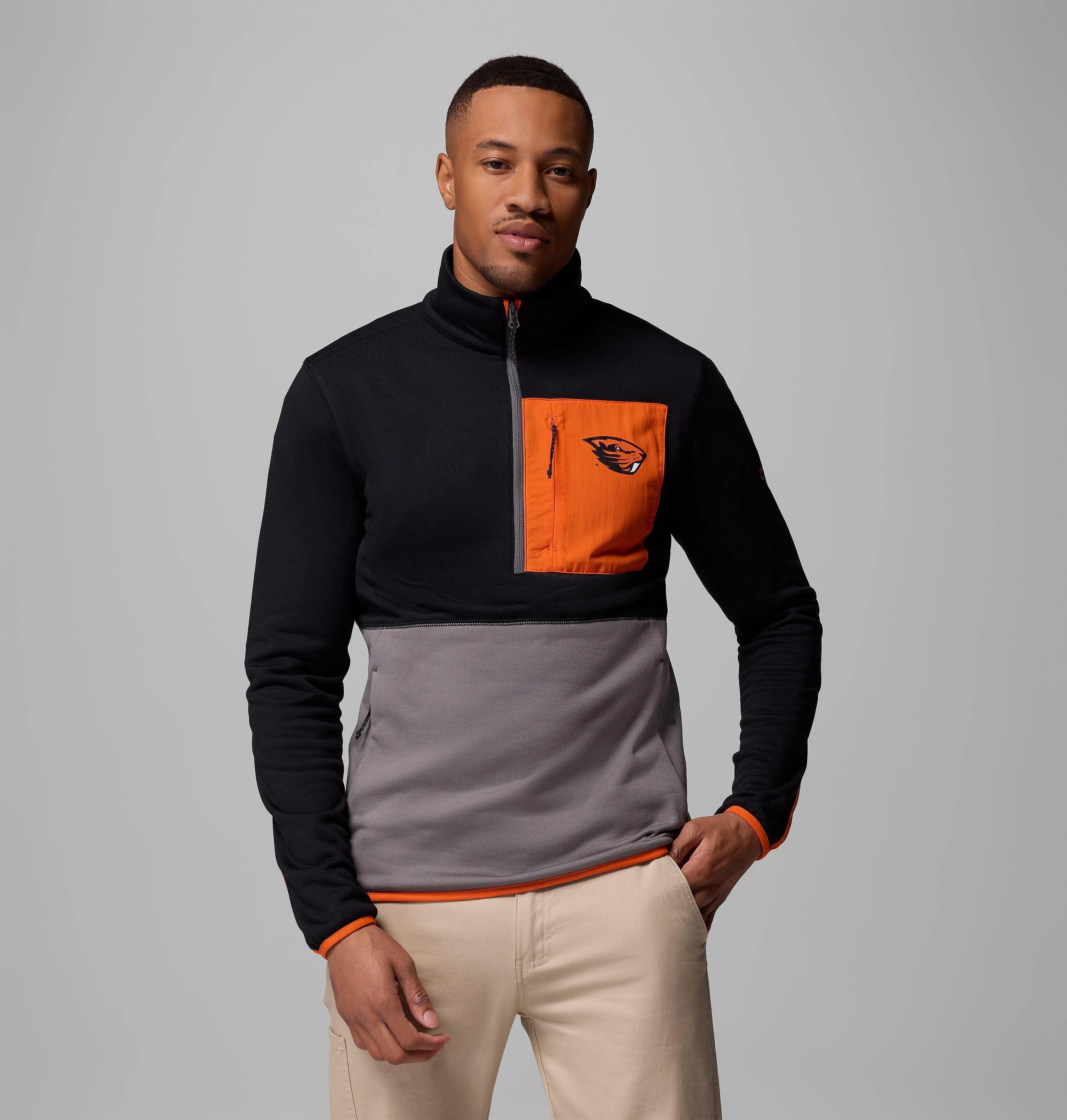 Men's Collegiate Columbia Hike Half Zip Jacket - Oregon State - 1
