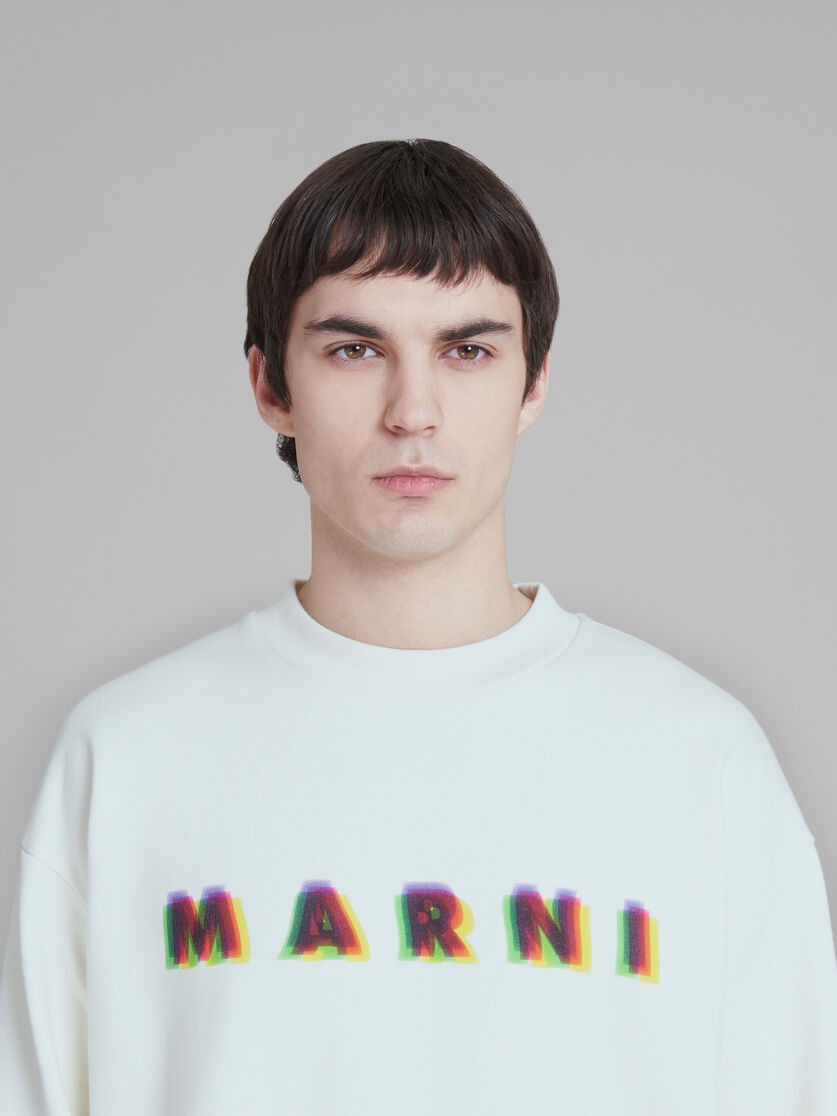 WHITE COTTON SWEATSHIRT WITH 3D MARNI PRINT - 4