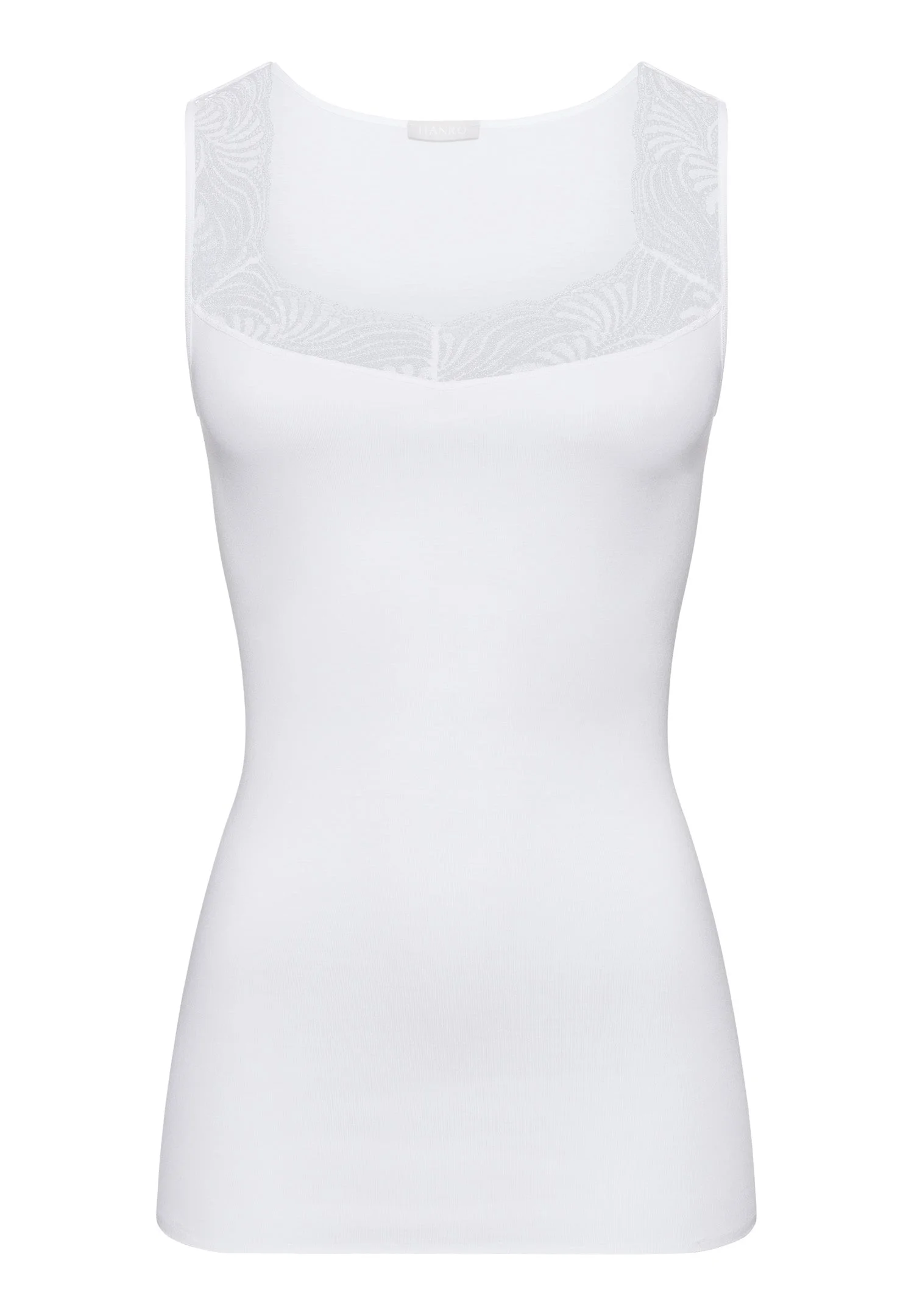 Cotton Delight Lace Trim Cotton Tank Top - 1
