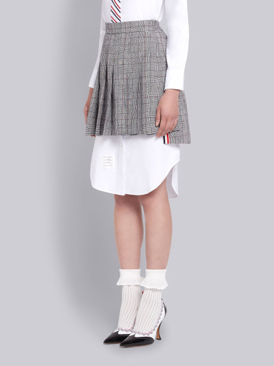 Thom Browne Black And White Crisp Linen Pleated Mini Skirt outlook