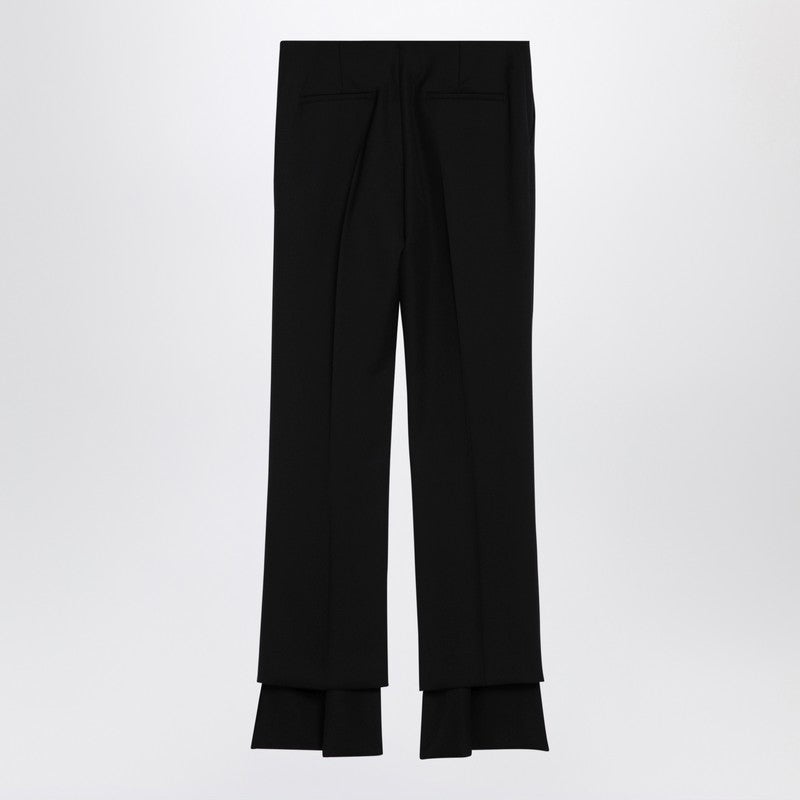 ボトムスその他 Chloe Black asymmetrical wool trousers Chloé Chloé Black Asymmetrical Wool Trousers Women