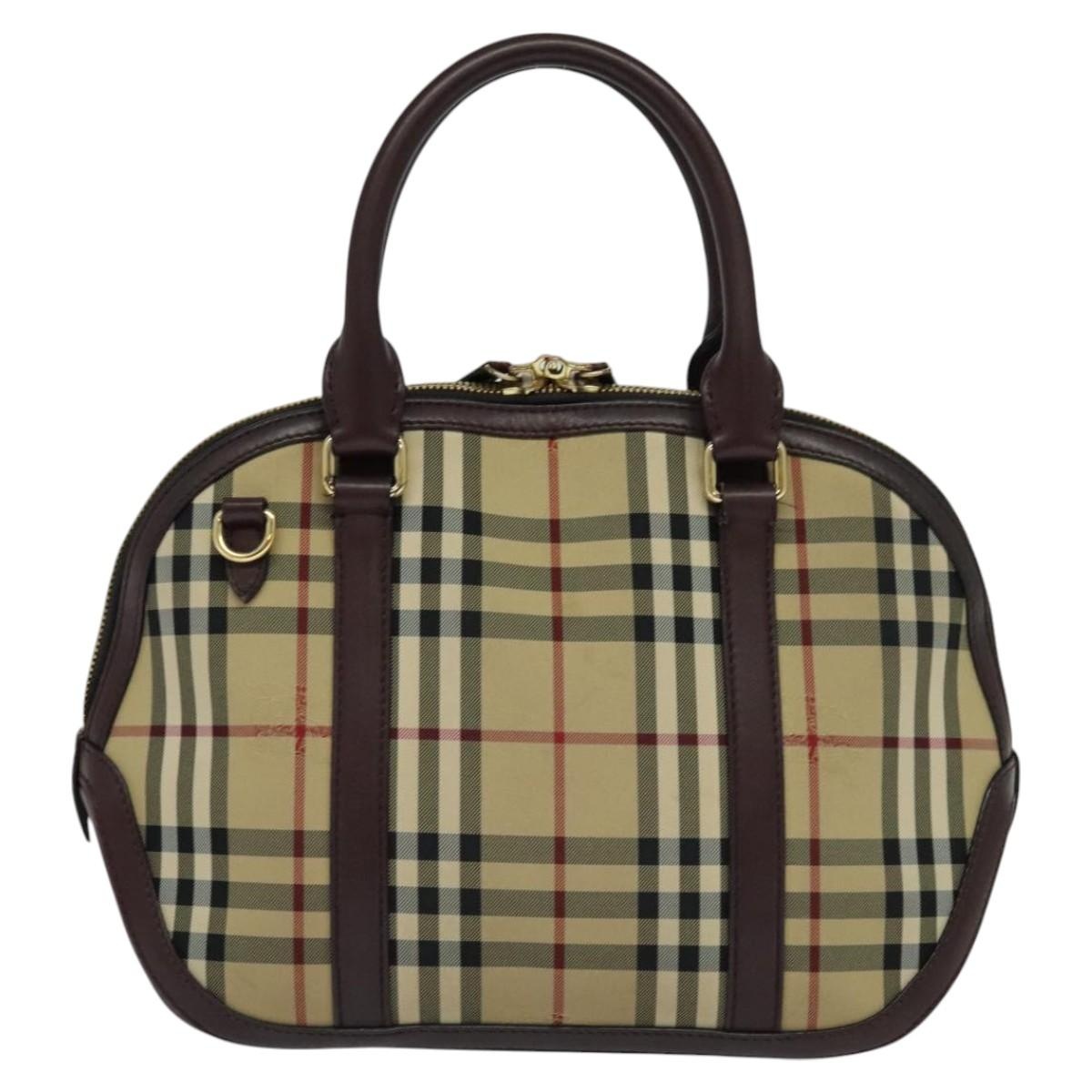 Burberry Nova Check Hand Bag Canvas Beige - 2