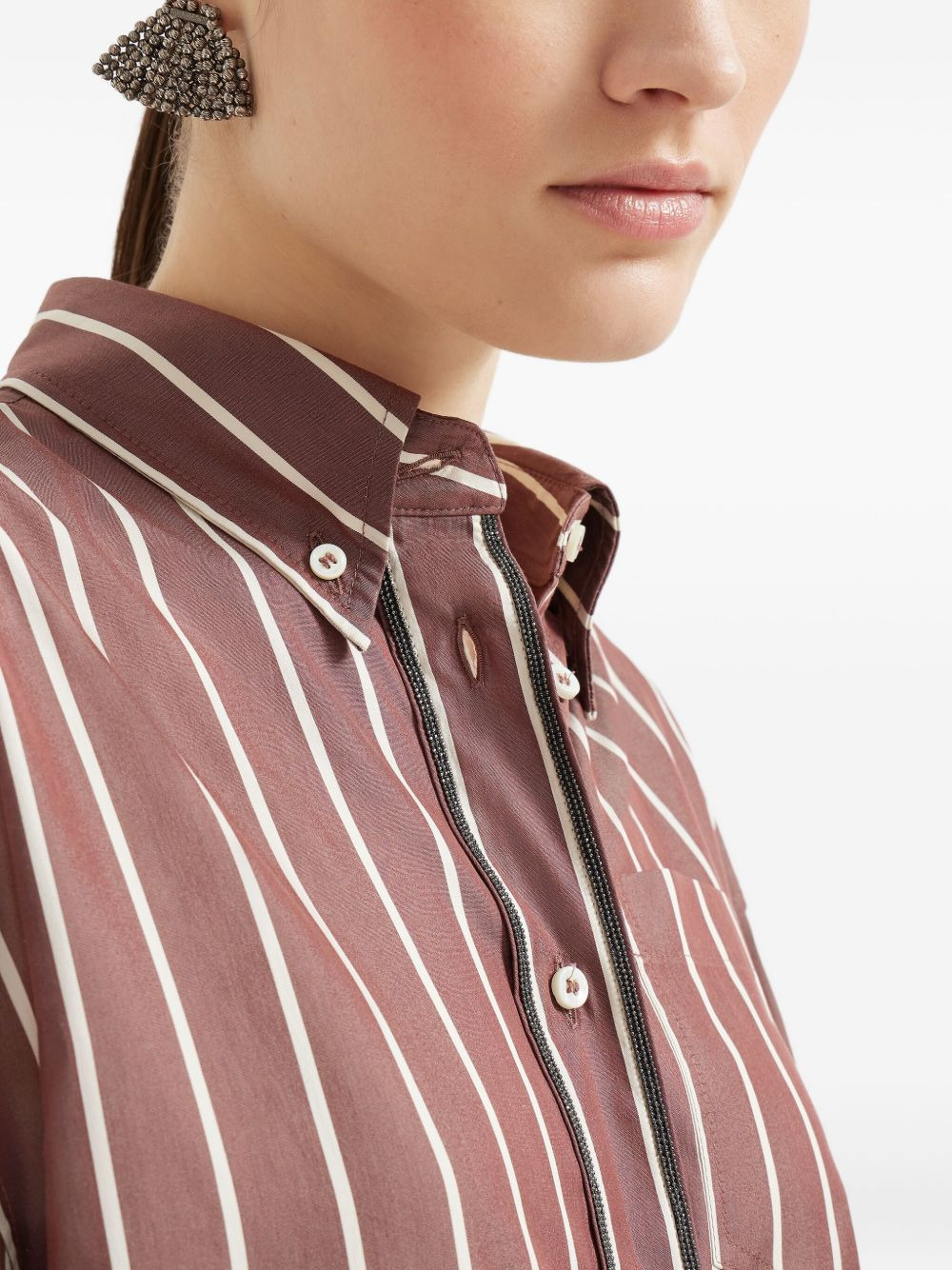 striped poplin shirt - 6