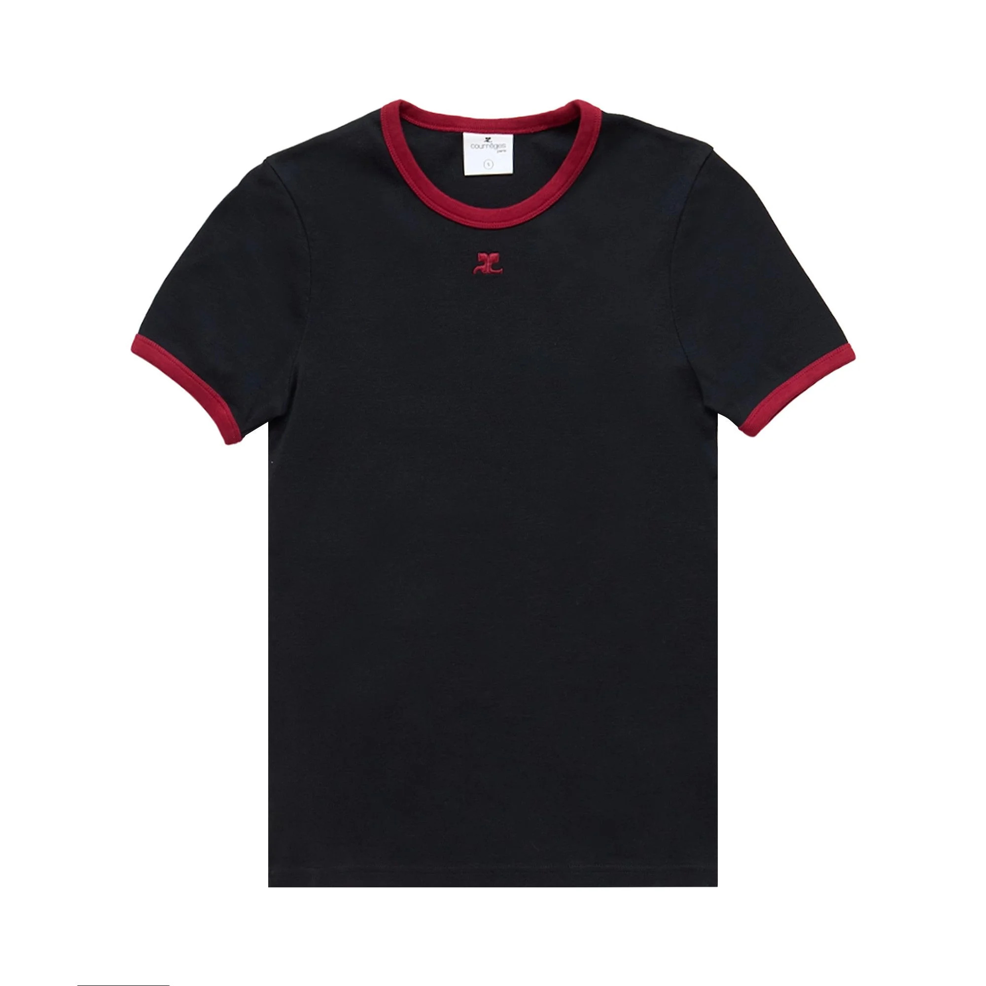 Courrèges Signature Contrast T-Shirt 'Black' - 1