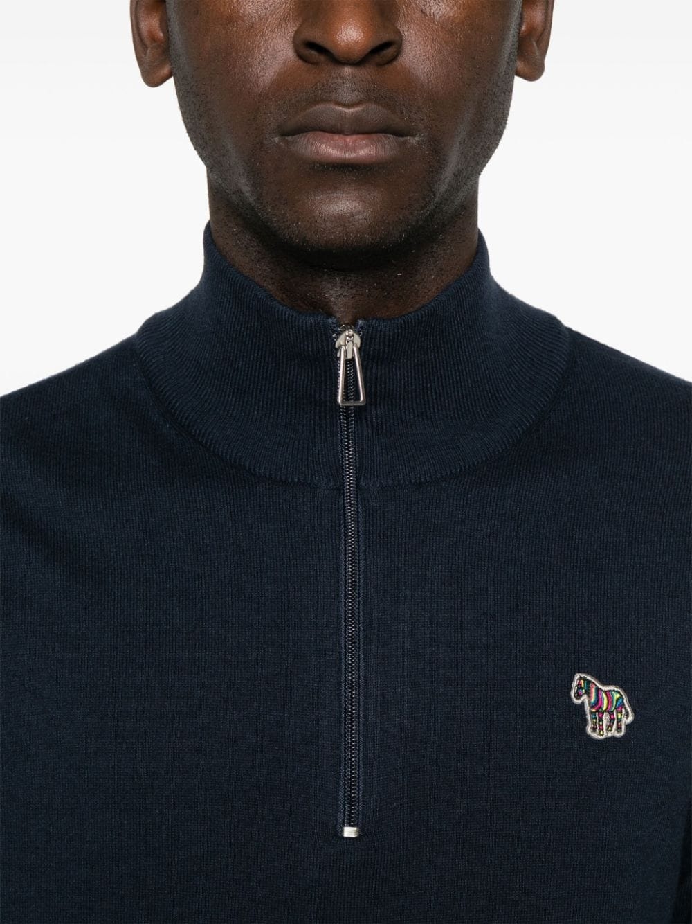 Zebra-logo half-zip sweater - 5