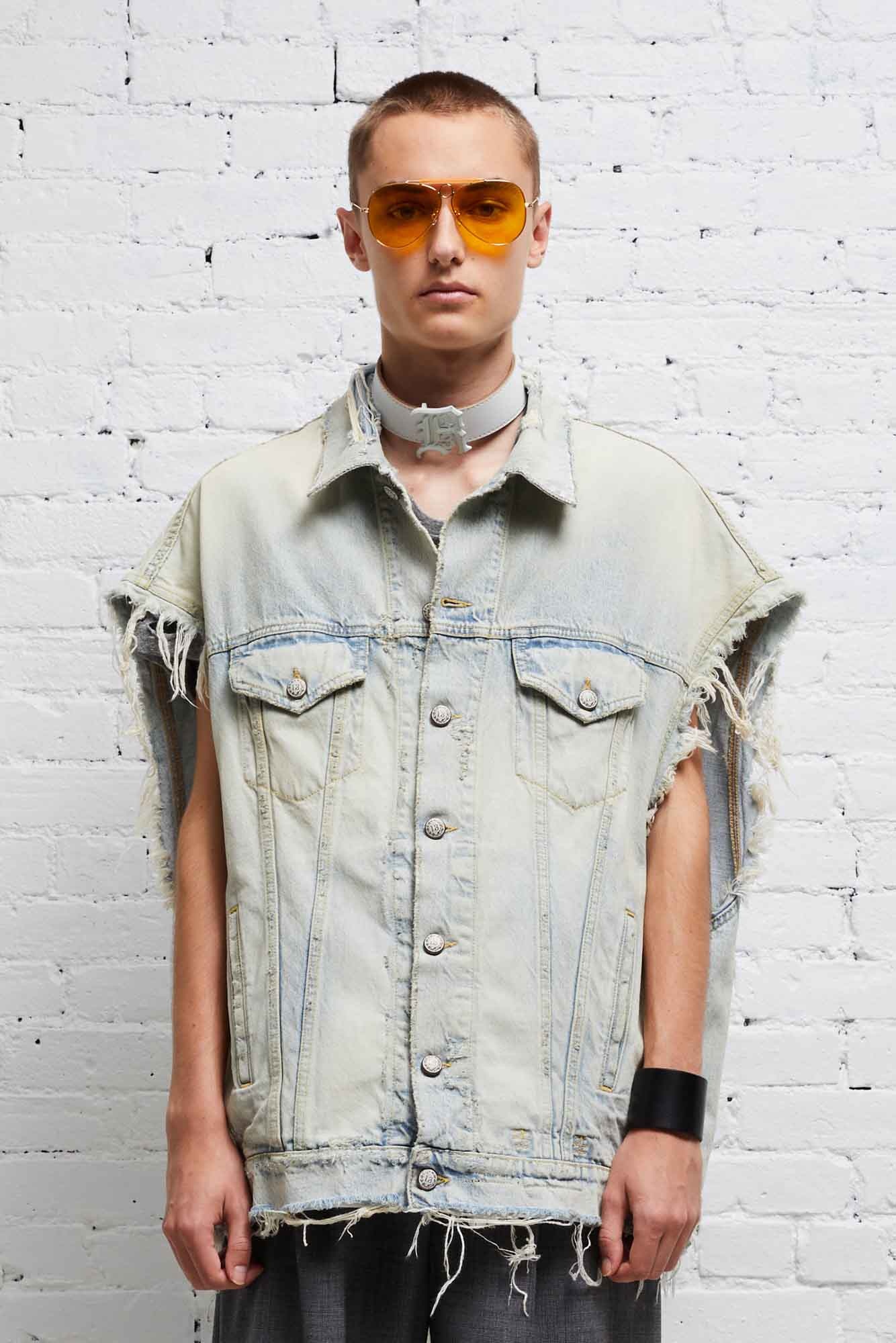 OVERSIZED TRUCKER VEST - DENNIS BLUE - 1