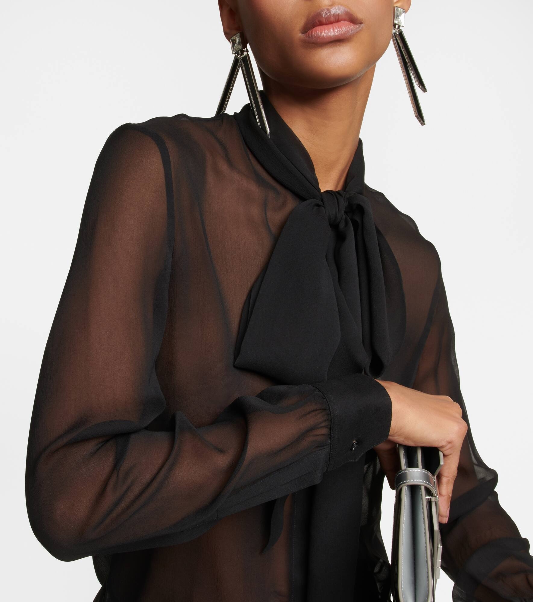 Lavallière silk blouse - 4