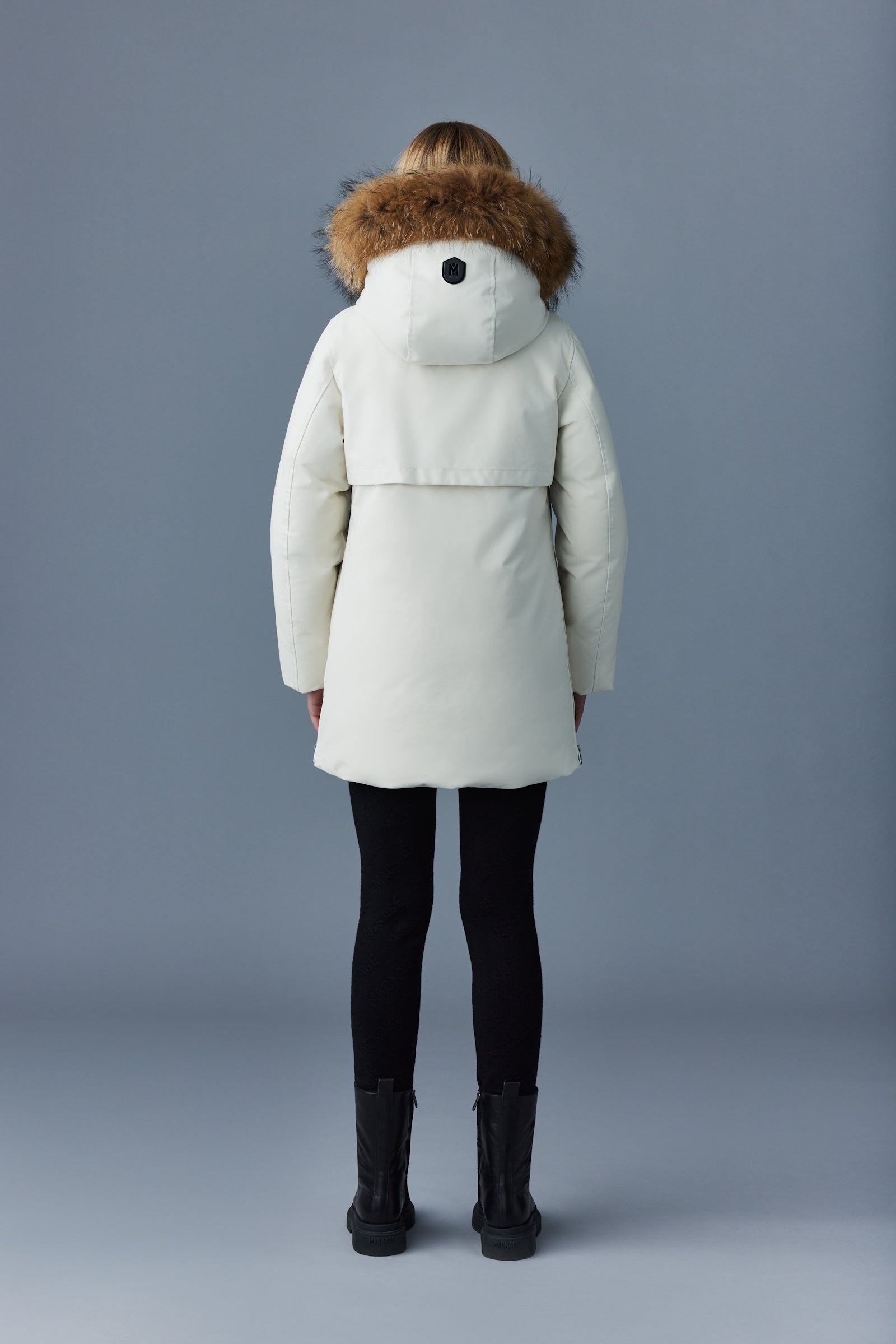 KINSLEE 2-in-1 oversized down parka with bib and natural fur - 4