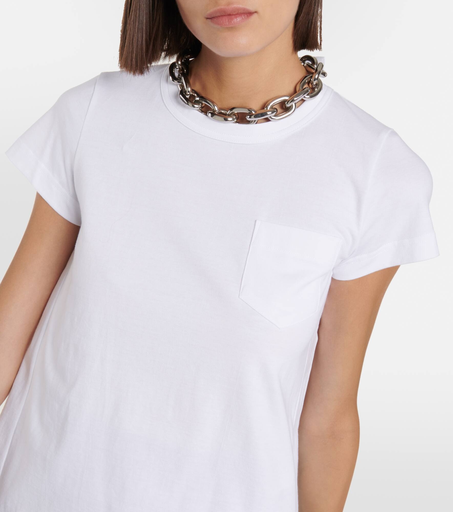 Pleated cotton jersey T-shirt - 4