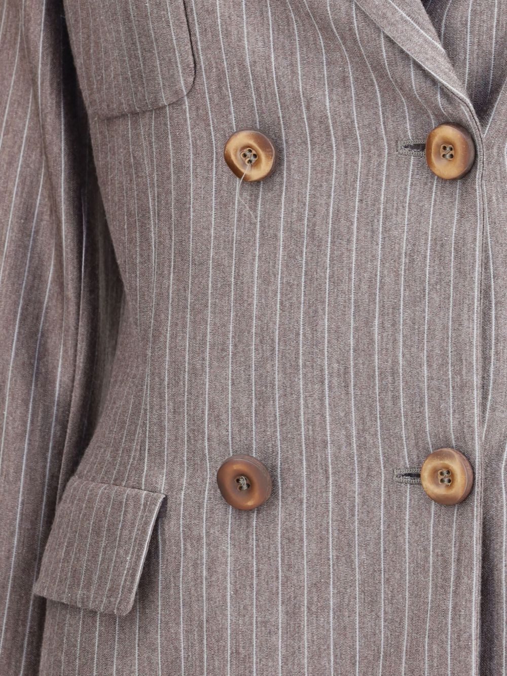 pinstripe double-breasted blazer - 4