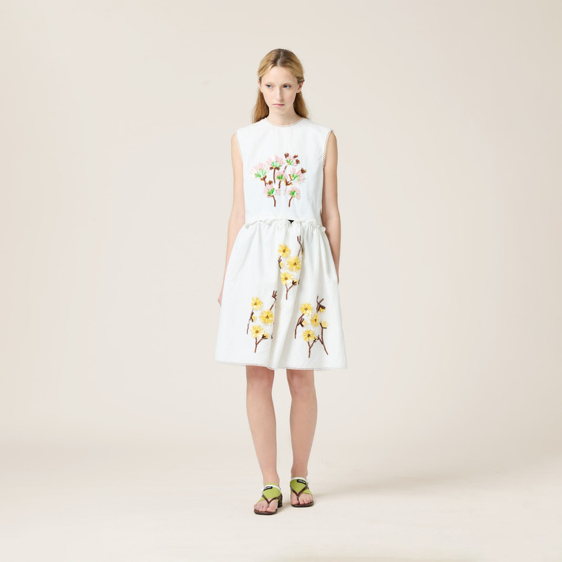 Miu Miu Embroidered poplin dress outlook
