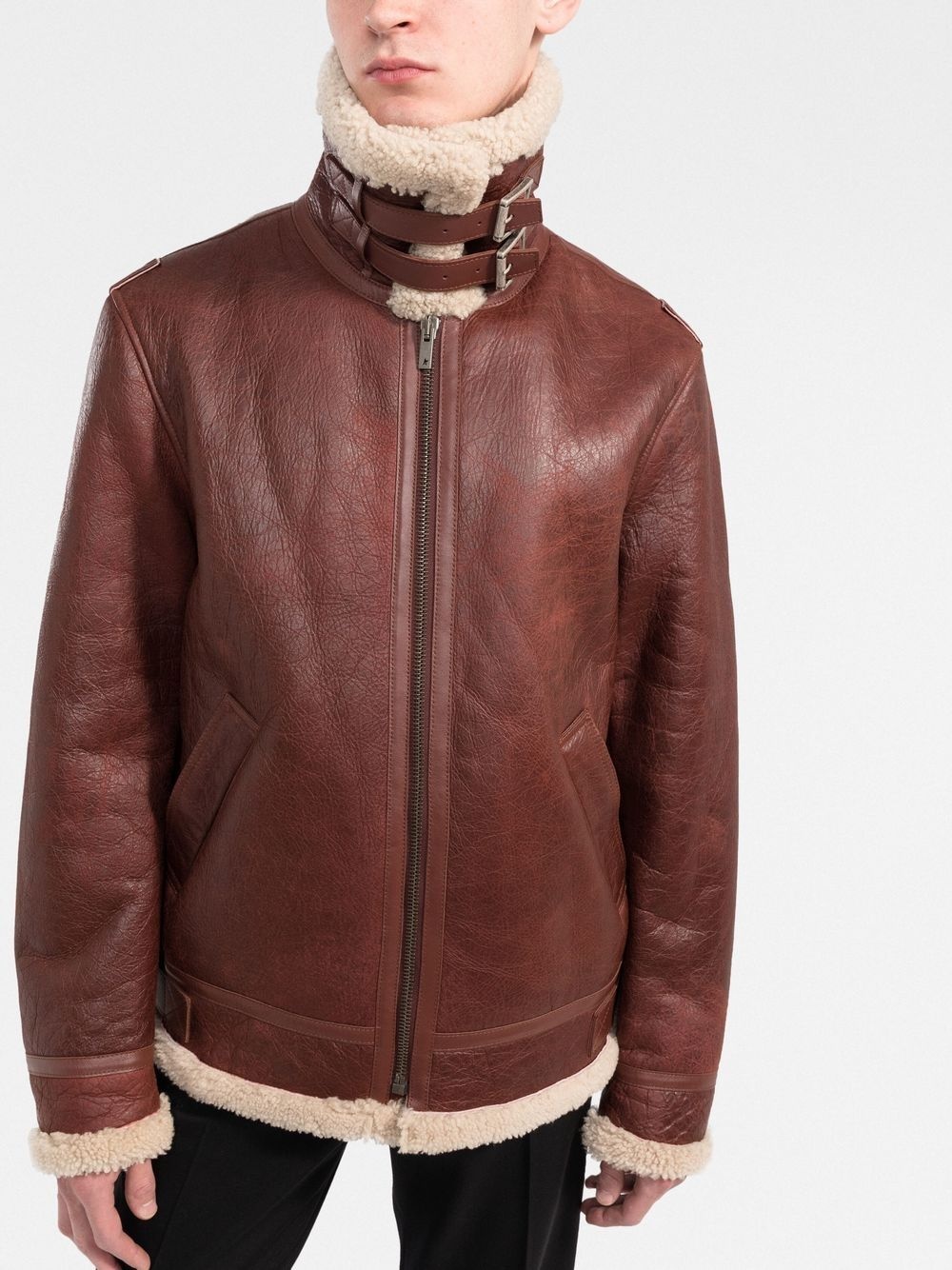 Sherling leather jacket - 3