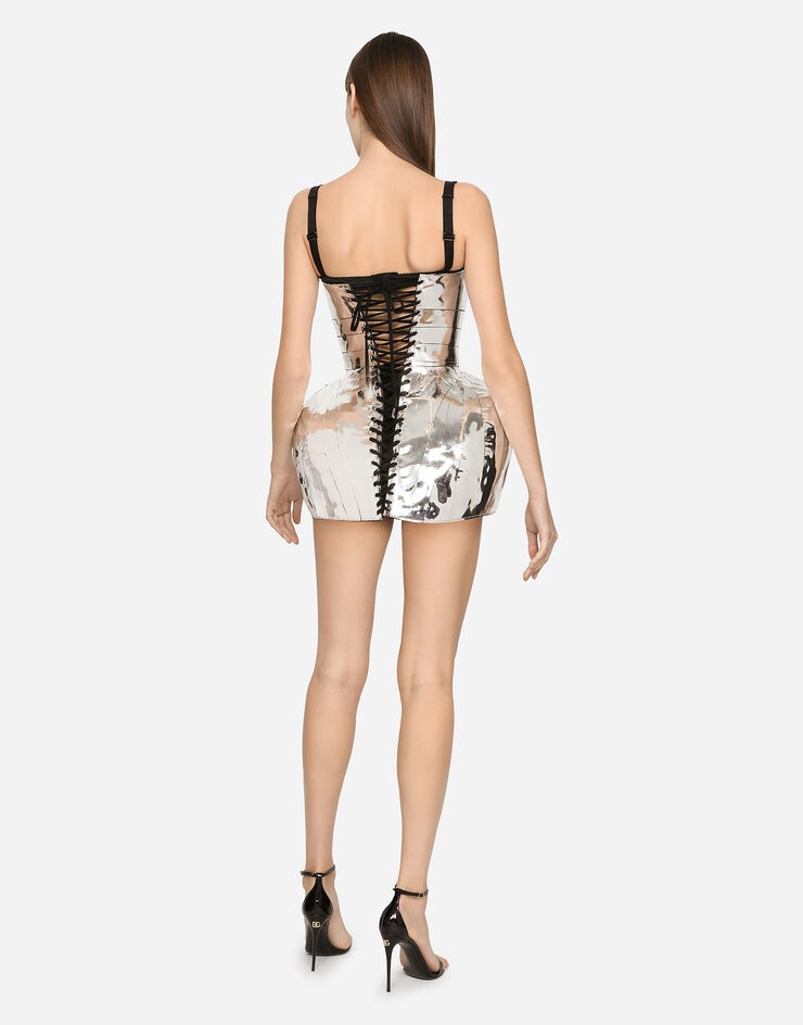 Mirrored nappa leather minidress - 3