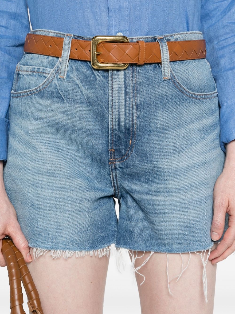 Vintage raw-cut denim shorts - 5