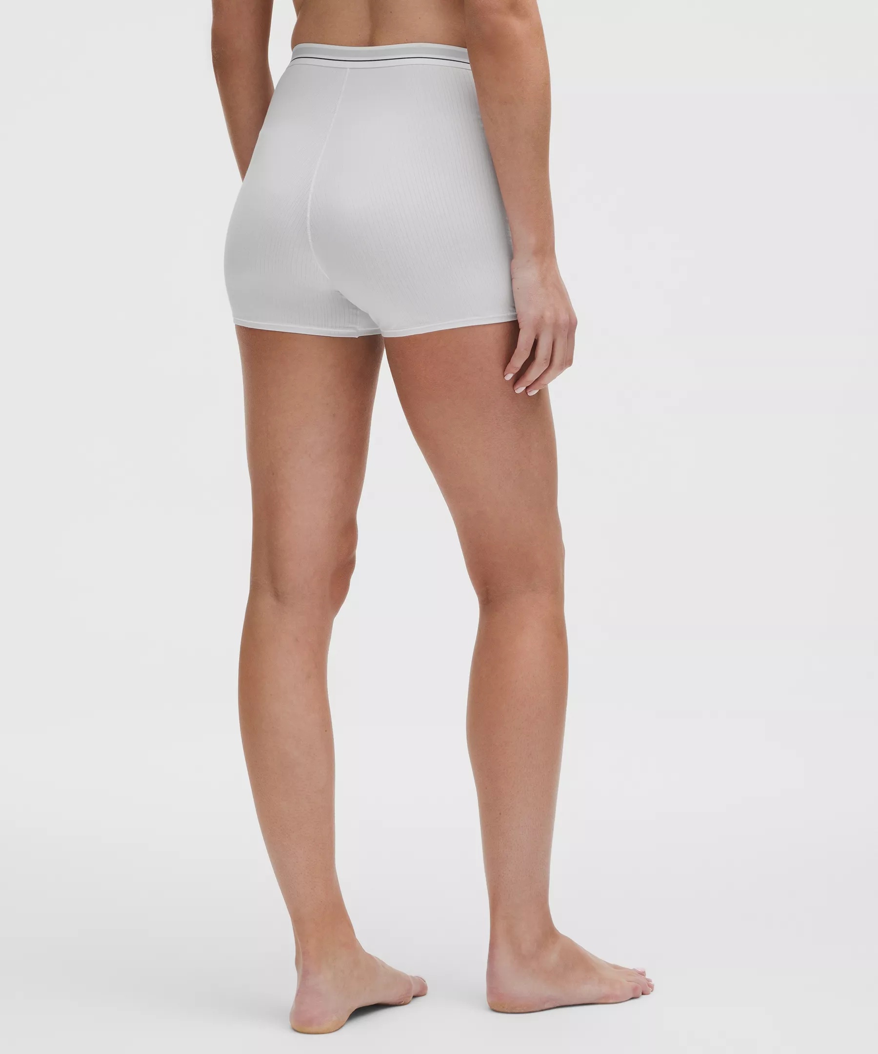 Stretch Cotton Ribbed Logo Super-High-Rise Shortie Underwear - 2