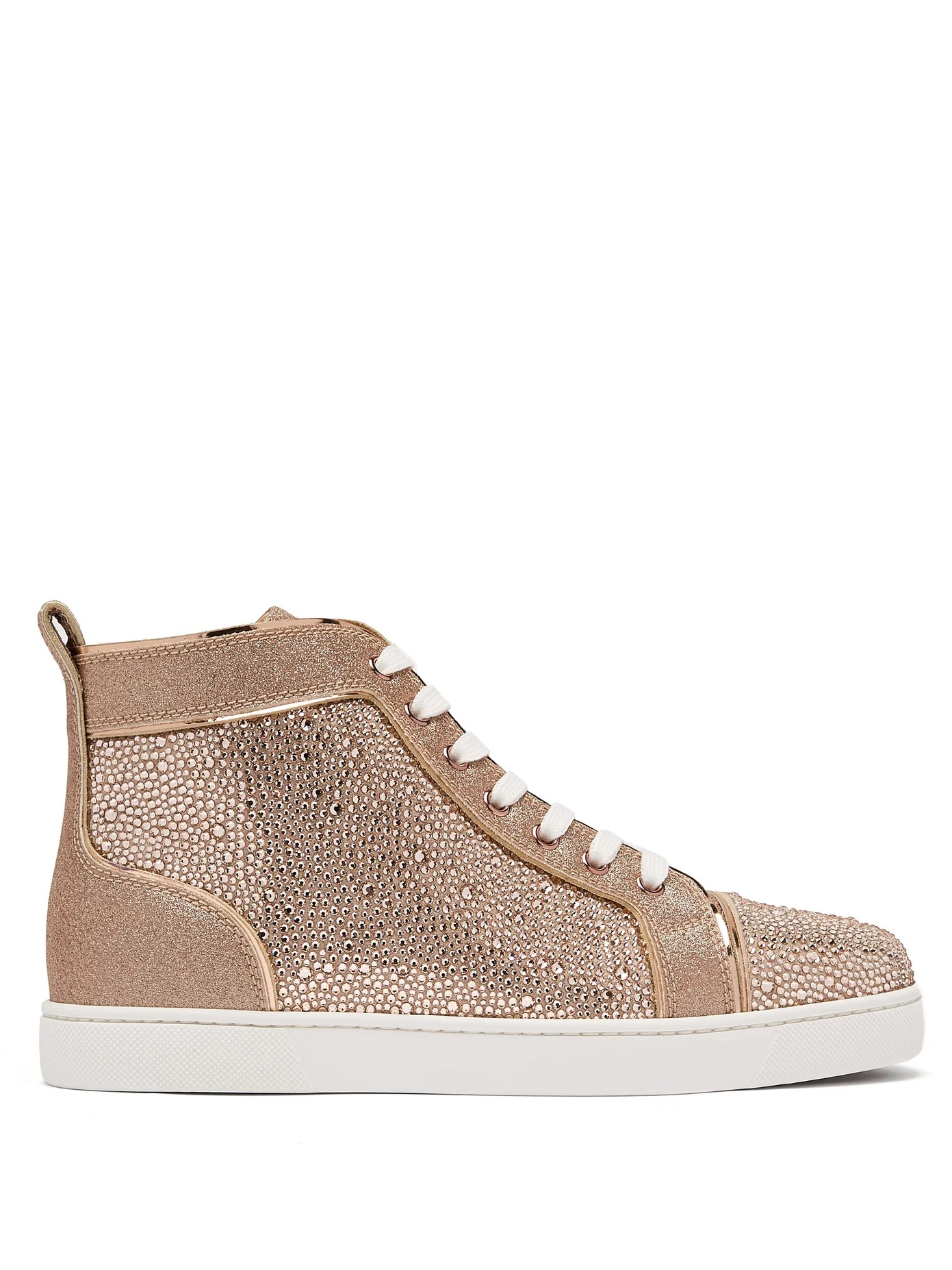 Louis crystal-embellished high-top suede trainers - 1