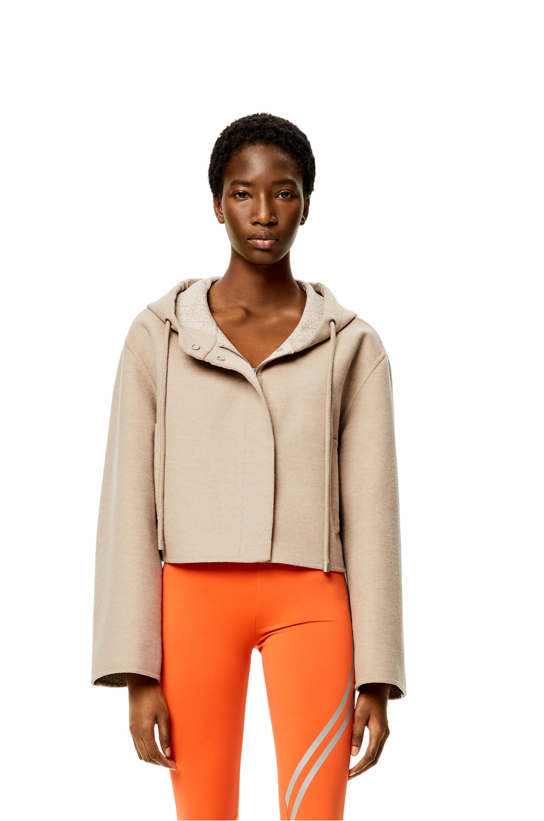Anagram jacquard hooded jacket in wool - 3