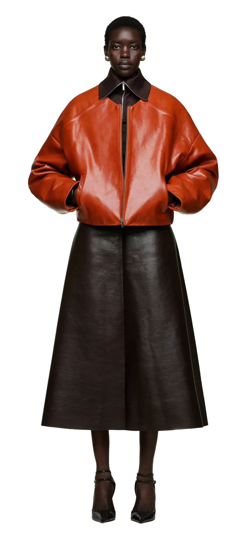 ARCED LEATHER JACKET COPPER 3
