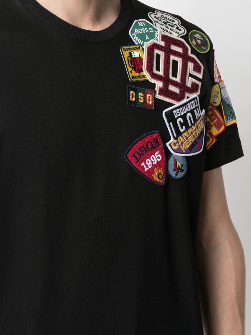 embroidered logo patch T-shirt - 5