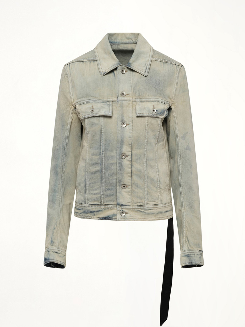 Rick Owens DRKSHDW Trucker Worker Jacket in Mineral Pearl outlook