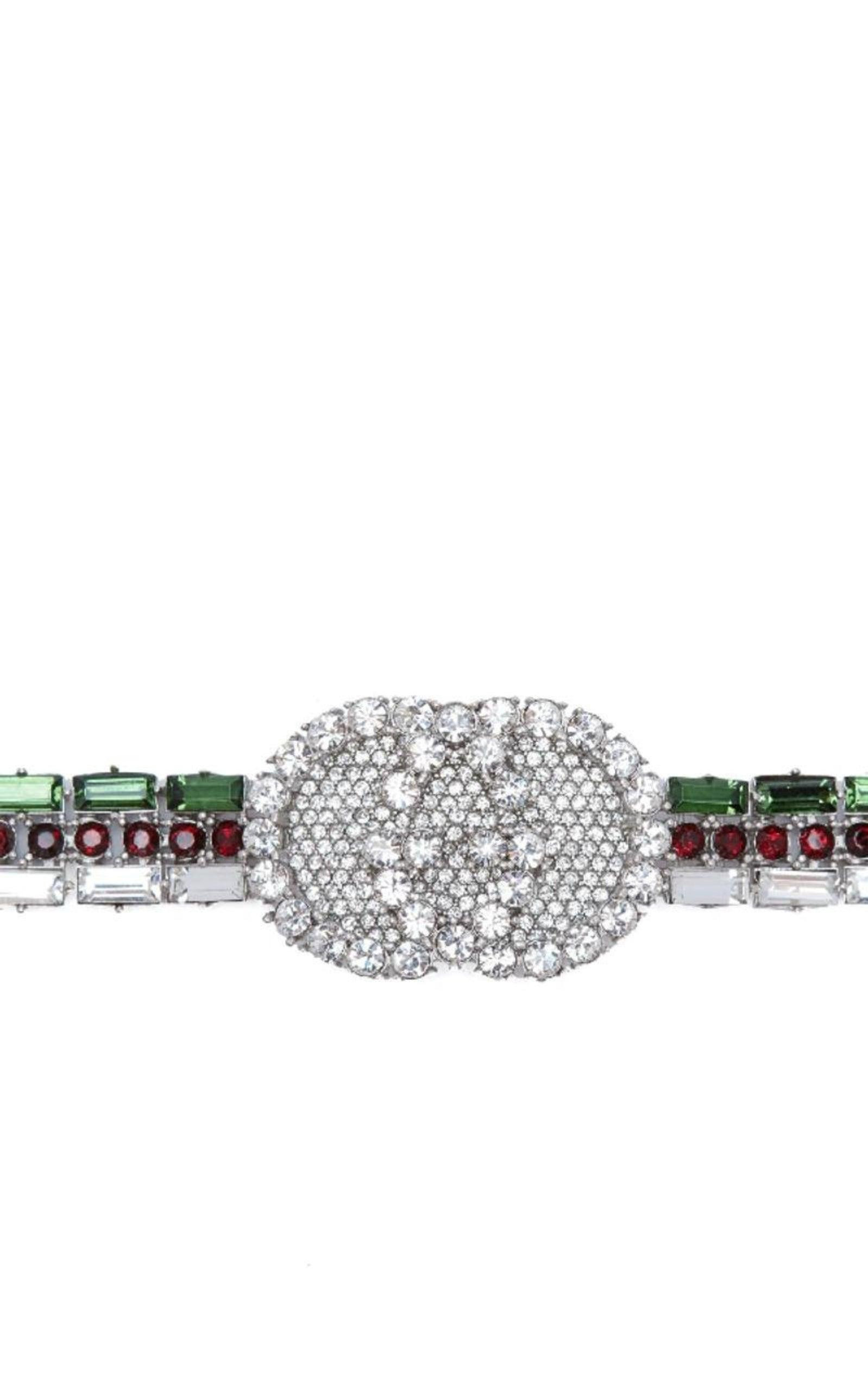 Green Crystal-embellished Tennis Gg Choker - 5