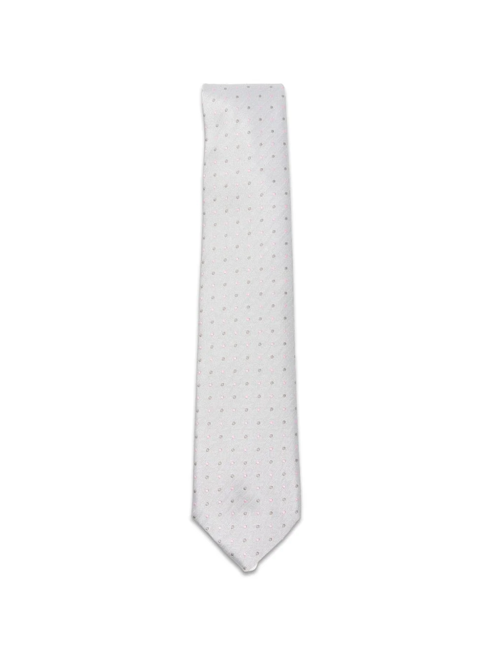 polka-dot herringbone-pattern tie - 1