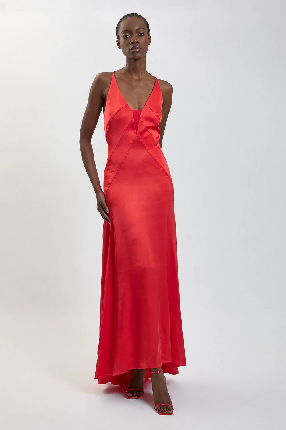 Viscose Satin Cami Slip Midi Dress - 1