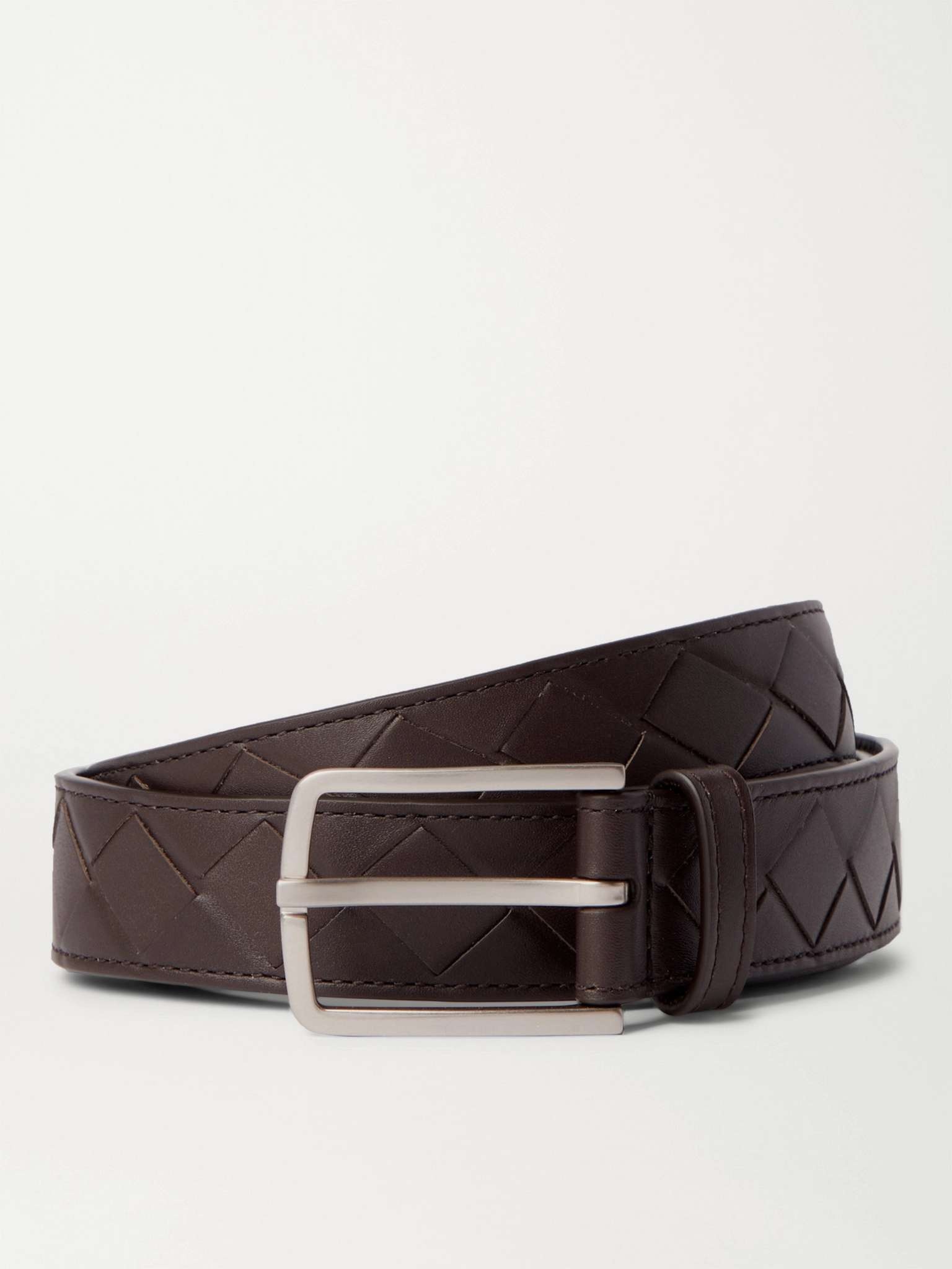 3cm Intrecciato Leather Belt - 1