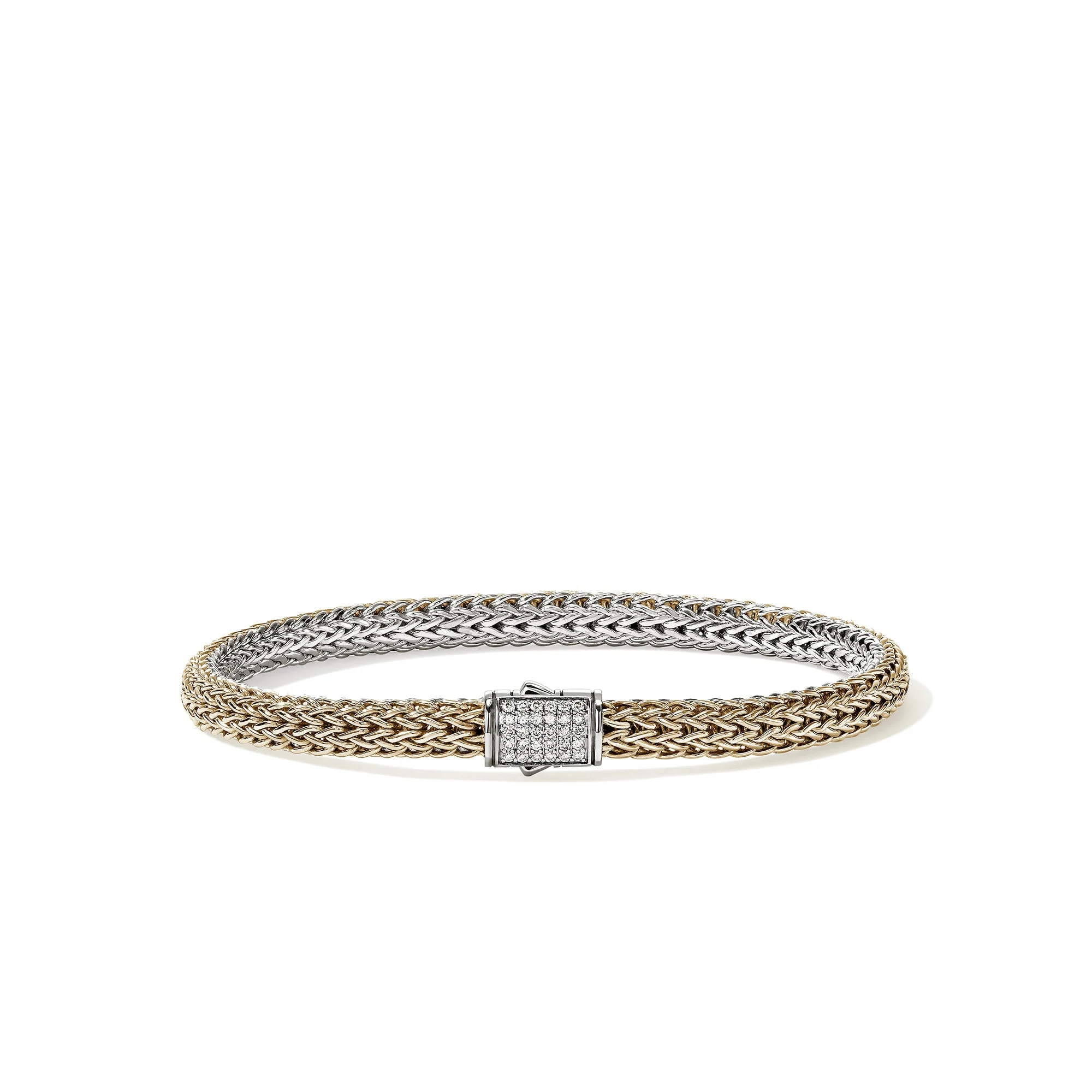 Icon Bracelet, Reversible, Gold, Sterling Silver, Diamonds, 5MM - 1